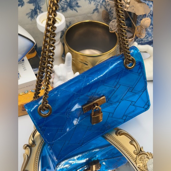 🆕 KURT GEIGER LONDON 🧿 NWOT Mini Brixton PVC Crossbody Bag, Transparent Blue - Picture 5 of 12